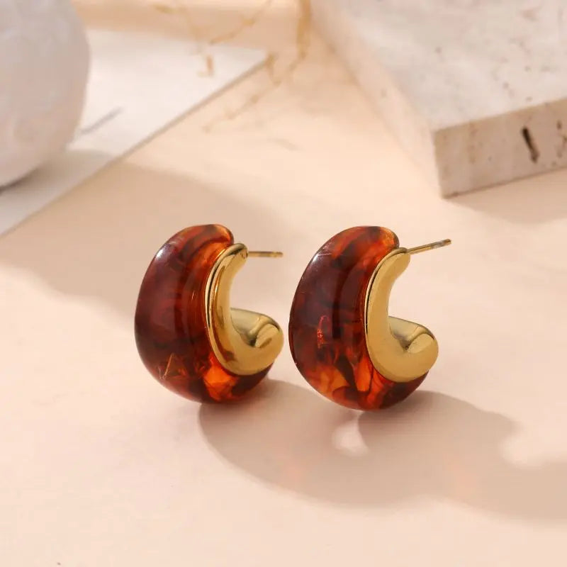 Boucles d'oreilles MINA ambre
