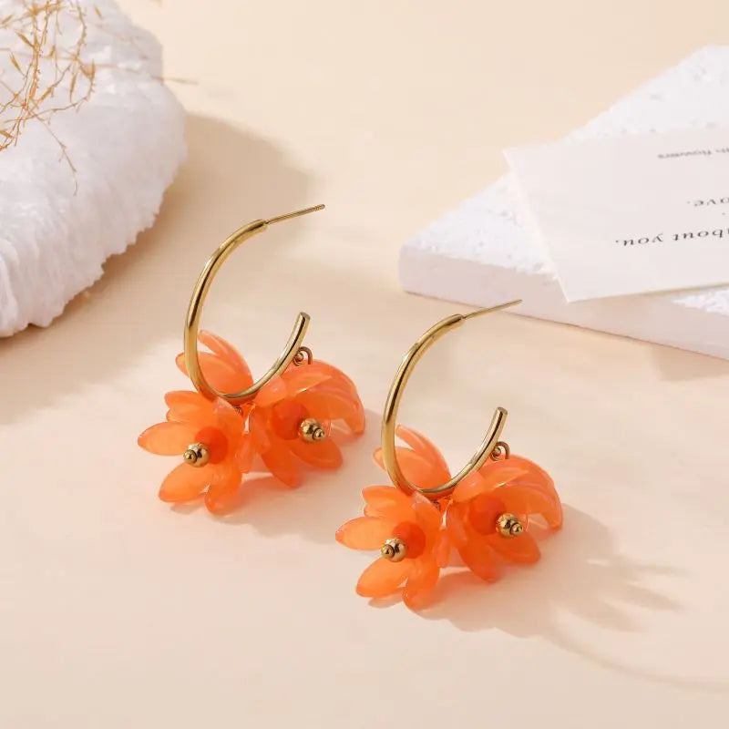Boucles d'oreilles FATINE orange