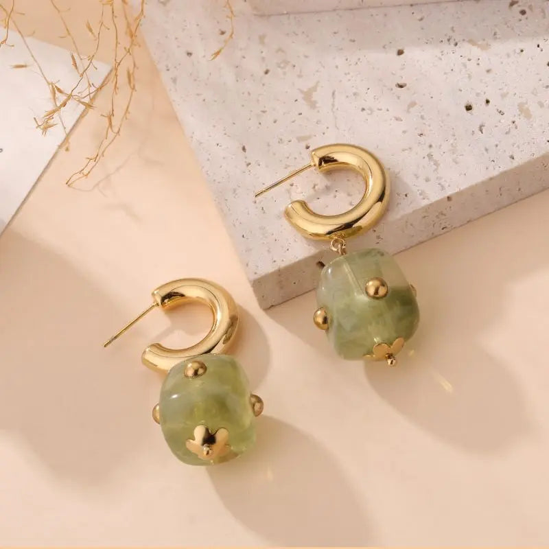 Boucles d'oreilles DELPHINE VERT
