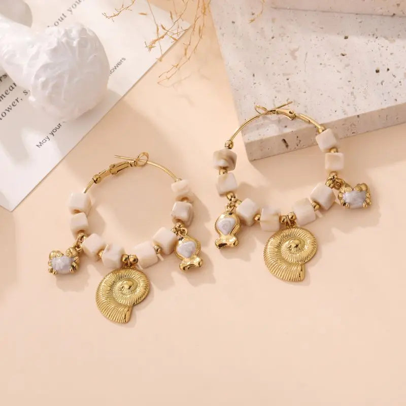 Boucles d'oreilles TARA BEIGE