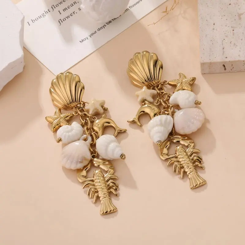Boucles d'oreilles CECILE BEIGE