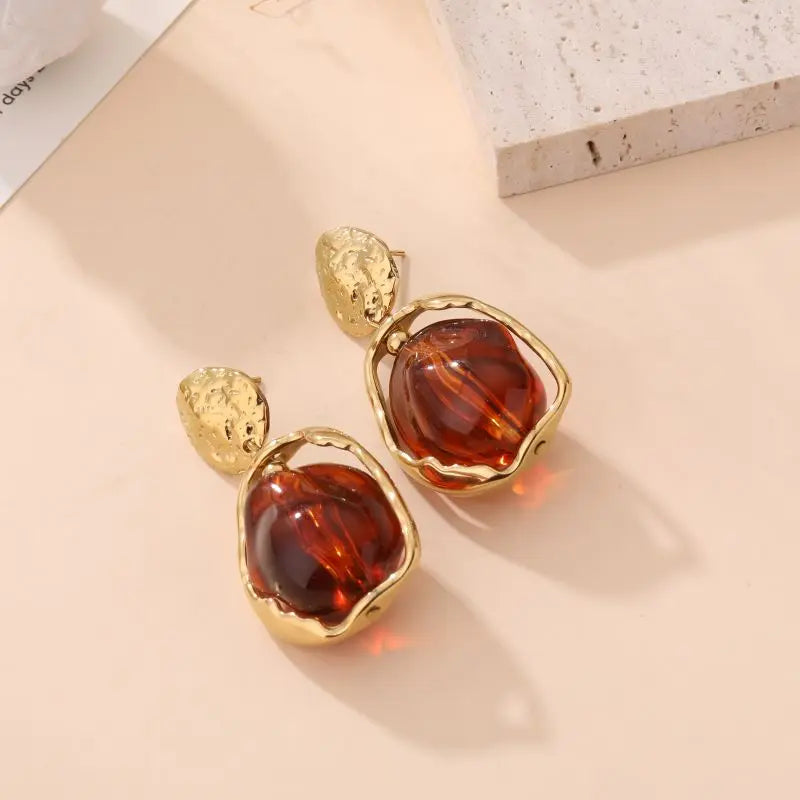 Boucles d'oreilles DAYANA ambre