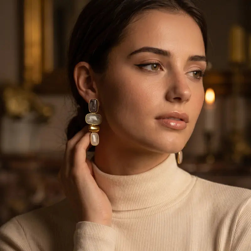 Boucles d'oreilles MARIA marron