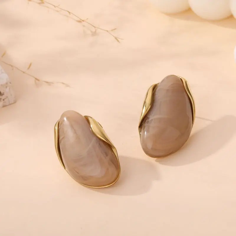 Boucles d'oreilles SAMIA TAUPE