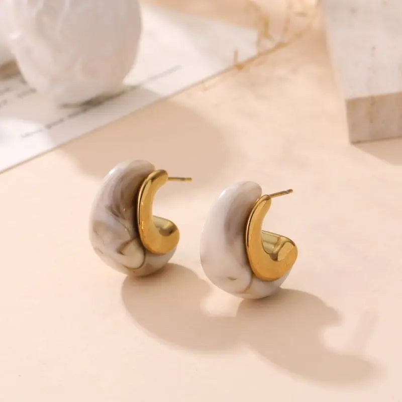 Boucles d'oreilles MINA beige