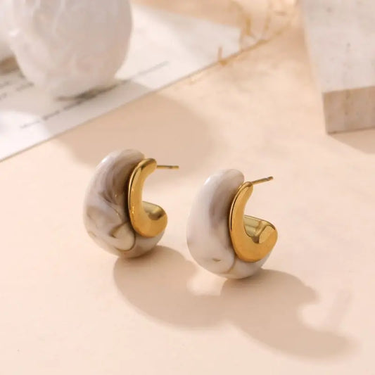 Boucles d'oreilles MINA beige