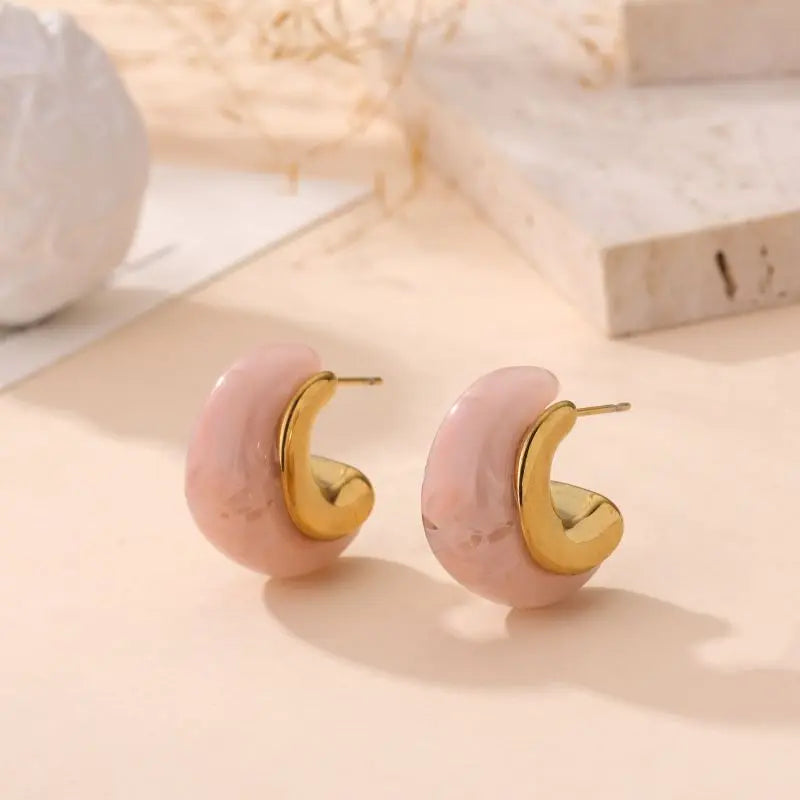 Boucles d'oreilles MINA rose