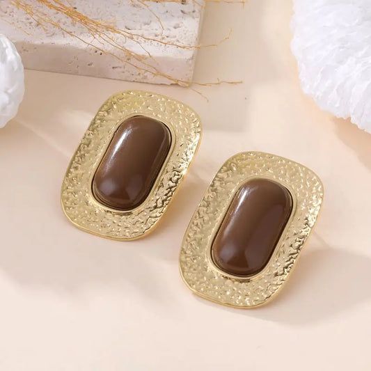 Boucles d'oreilles NANCY marron