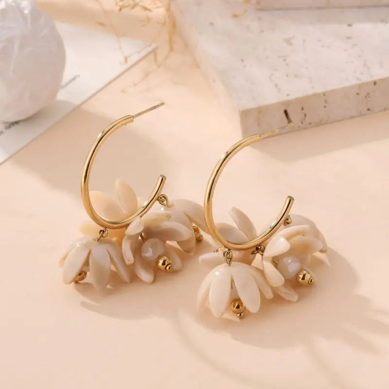 Boucles d'oreilles FATINE beige