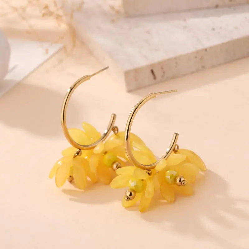 Boucles d'oreilles FATINE jaune