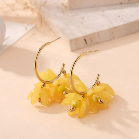 Boucles d'oreilles FATINE jaune