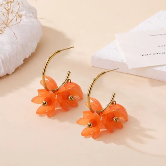 Boucles d'oreilles FATINE orange
