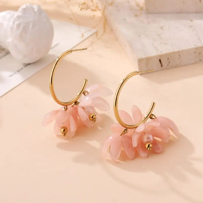 Boucles d'oreilles FATINE rose
