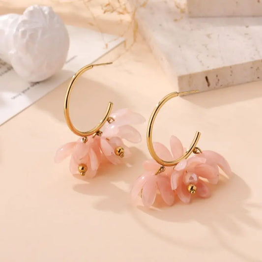 Boucles d'oreilles FATINE rose