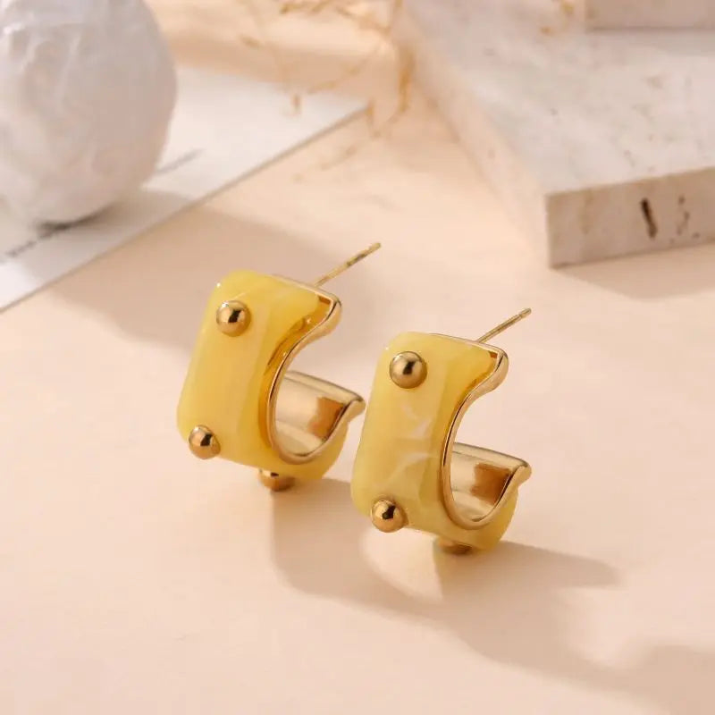 Boucles d'oreilles STYLE jaune