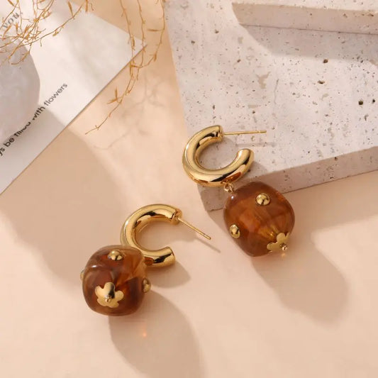 Boucles d'oreilles DELPHINE TAUPE