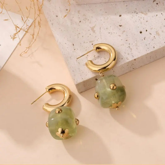 Boucles d'oreilles DELPHINE VERT