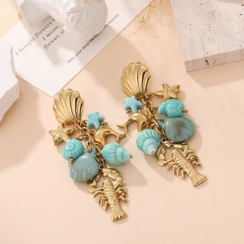 Boucles d'oreilles CECILE TURQUOISE