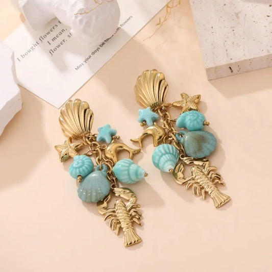 Boucles d'oreilles CECILE TURQUOISE