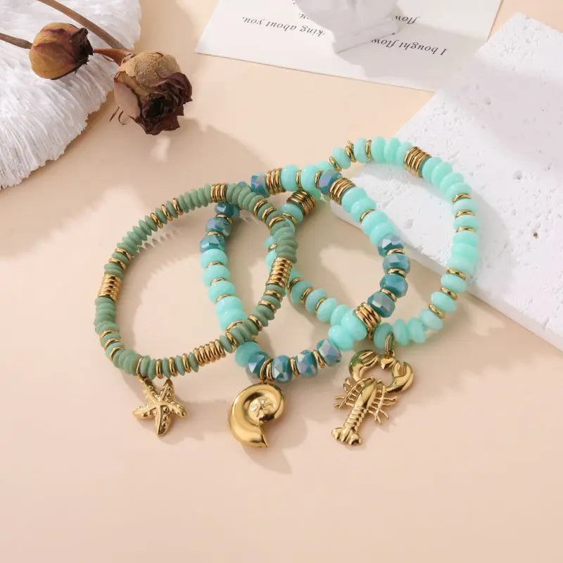 BRACELETS (3) MAYA BLEU