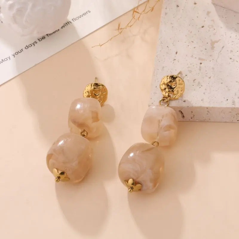 Boucles d'oreilles WIJDENE TAUPE