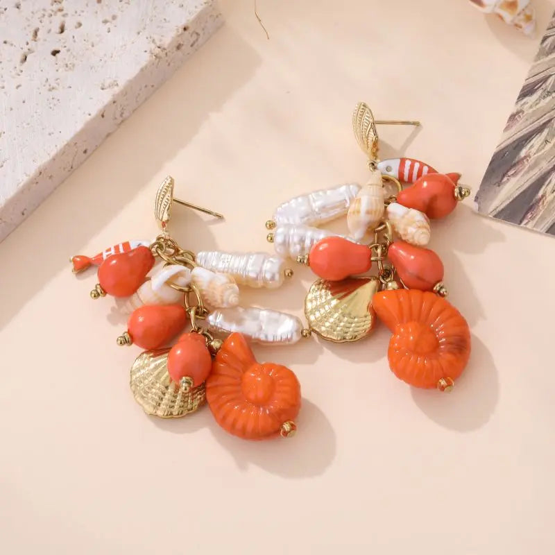 Boucles d'oreilles TANEL Orange