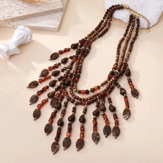 Collier LEEWANE marron