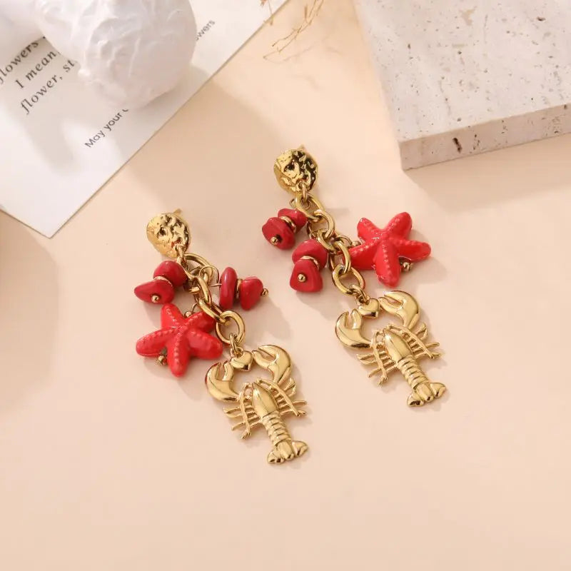 Boucles d'oreilles CHANTAL ROUGE