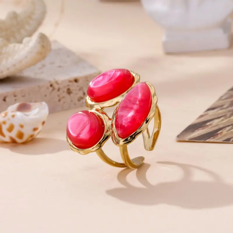 BAGUE EVA FUSHIA