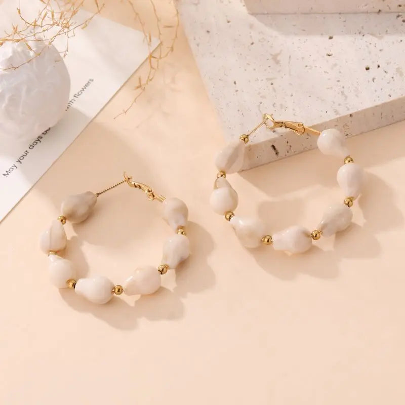 Boucles d'oreilles CHIMENE BEIGE