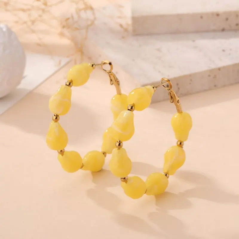 Boucles d'oreilles CHIMENE JAUNE