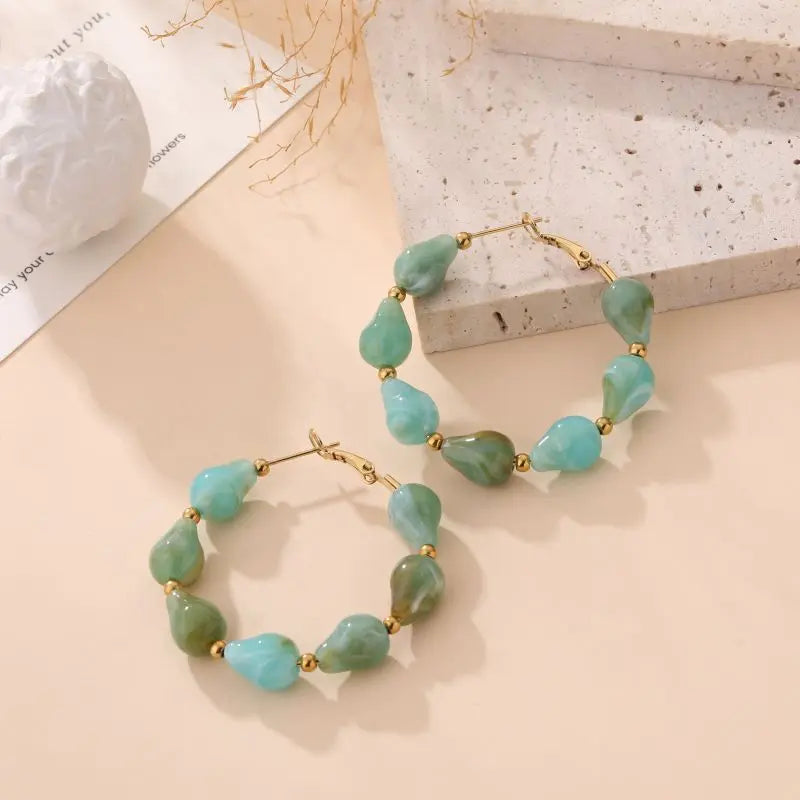 Boucles d'oreilles CHIMENE VERT