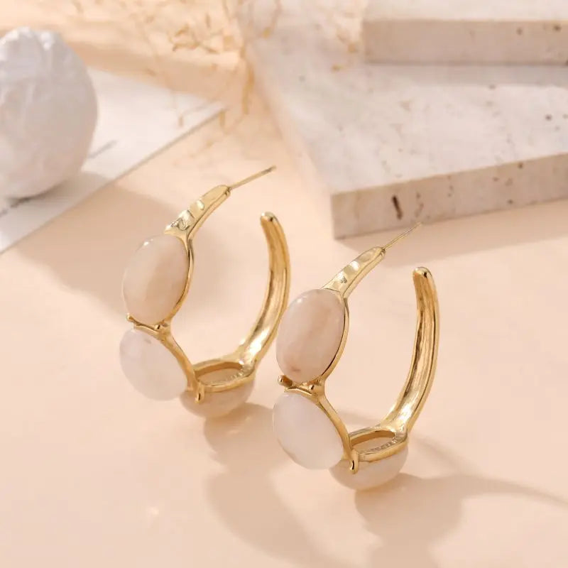 Boucles d'oreilles DANIA BEIGE