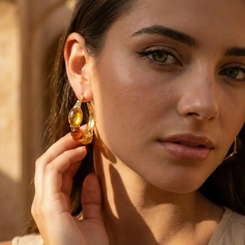 Boucles d'oreilles DANIA TAUPE