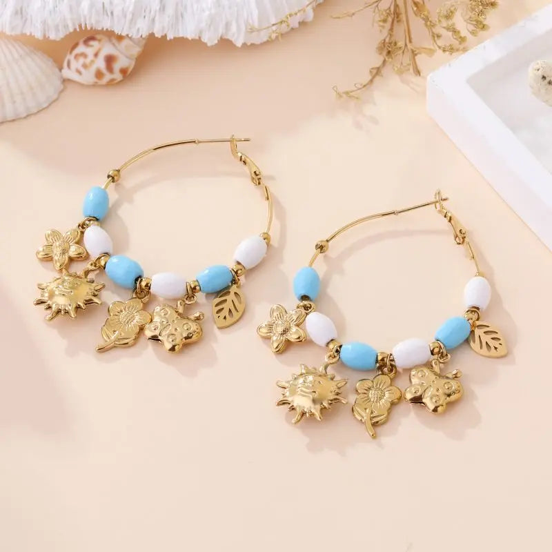 Boucles d'oreilles XENA BLEU