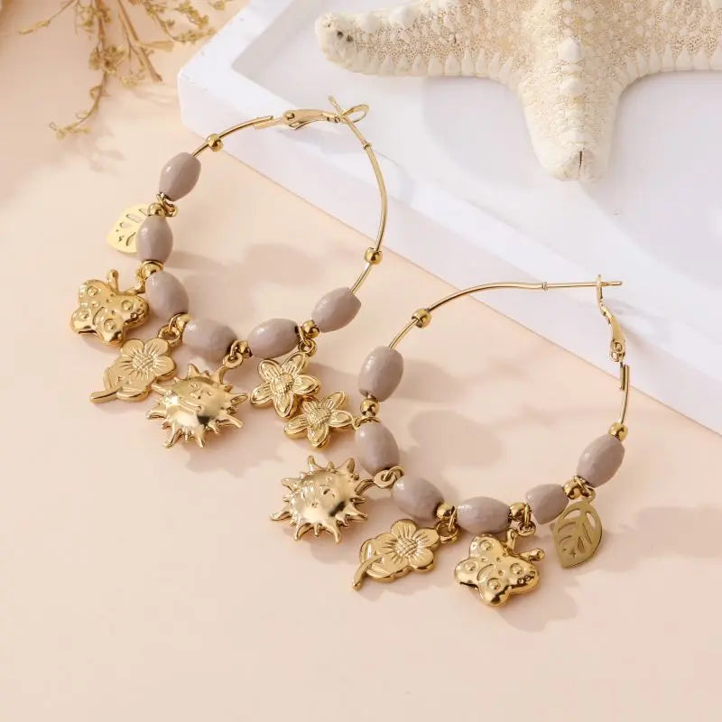 Boucles d'oreilles XENA BEIGE
