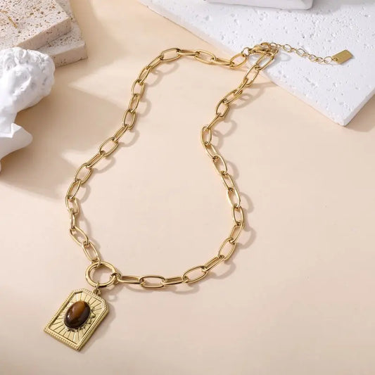 Collier JAZZ PIERRE OEIL DE TIGRE