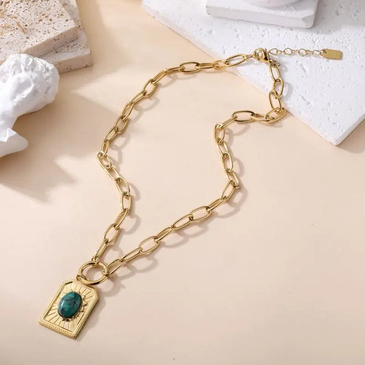 Collier JAZZ PIERRE TURQUOISE